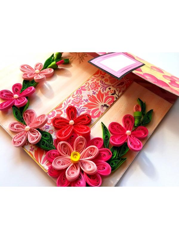 Pink Themed Mini Scrapbook Greeting Card
