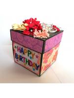 Love and Birthday Explosion Box With Battery Light Cake