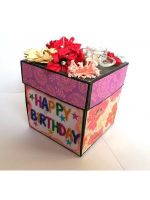 Love and Birthday Explosion Box With Battery Light Cake Love and Birthday Explosion Box With Battery Light Cake