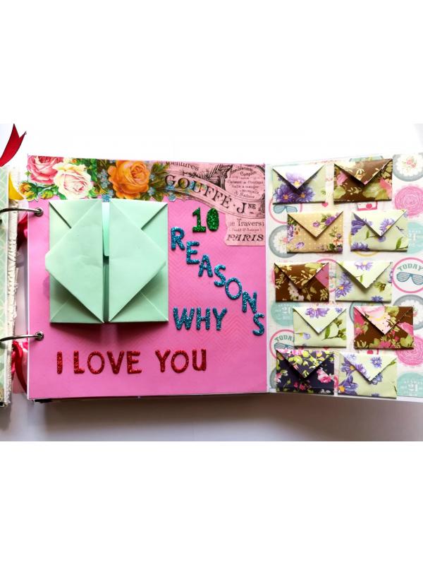 Love and Birthday Handmade Scrapbook With Origami folds image