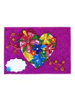 Evergreen Colorful Heart Greeting Card On Sparkling Base