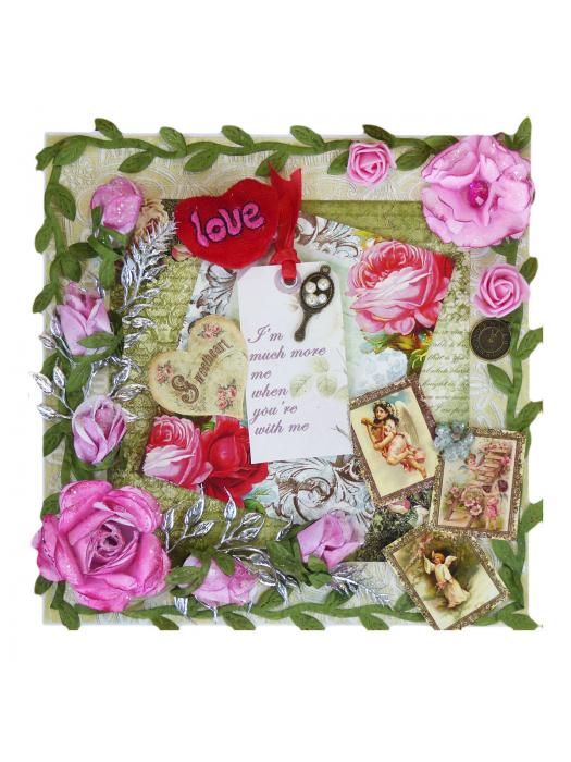 Too Much Love Greeting Card With Sparkling Roses image