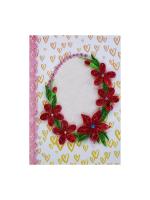 Red Themed Quilled Flowers Greeting Card