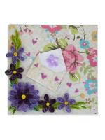 Purple Quilled Flowers Greeting Card