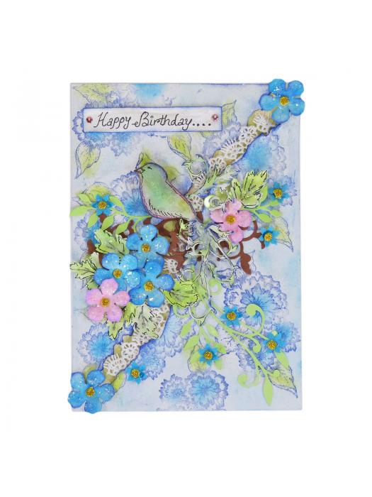 Sparkling Handmade Stamped Base Greeting Card