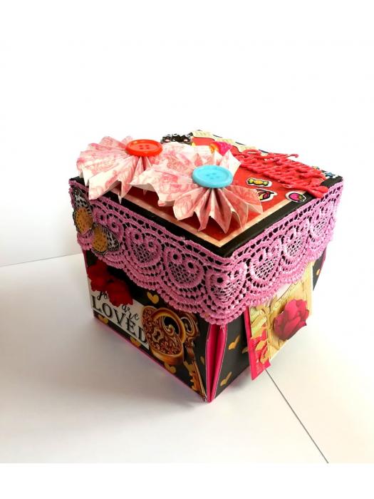 Love you My Birthday Girl Explosion Box Handmade image