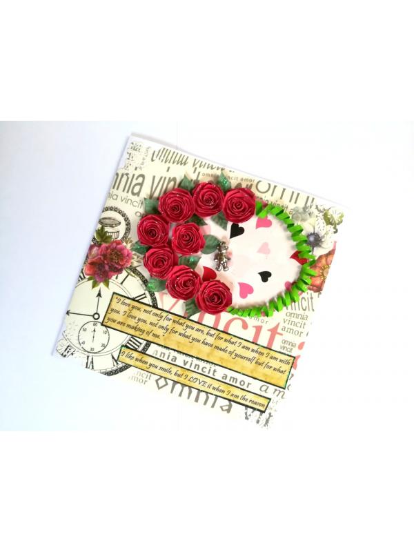 Quilled Roses Love Greeting Card image