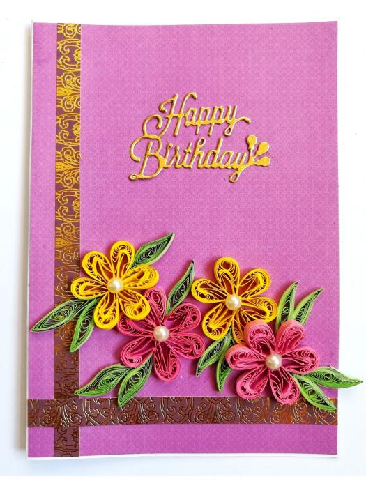 Purple Themed Birthday Greeting Card image