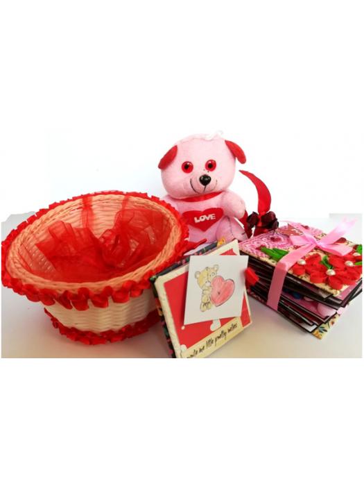 Valentine Handmade Gifts Teddy Hamper image