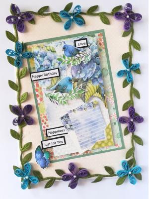 Sparkling Blue Themed Birthday Card Sparkling Blue Themed Birthday Card