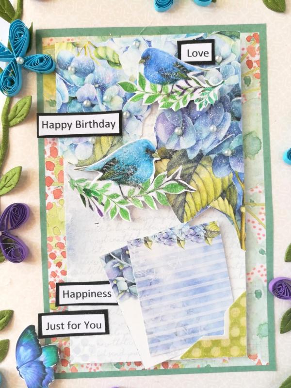 Sparkling Blue Themed Birthday Card