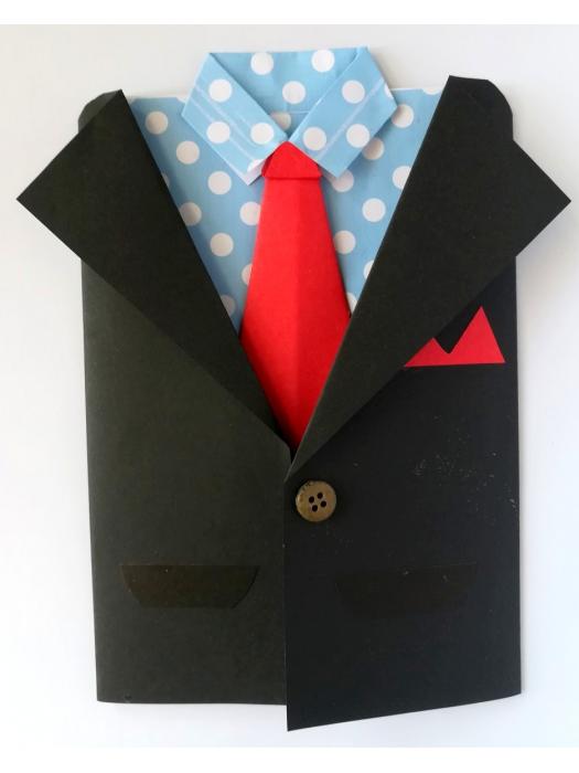 Suit Themed Male Handmade Greeting Card