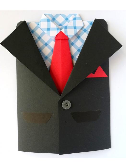 Suit Themed Male Handmade Greeting Card
