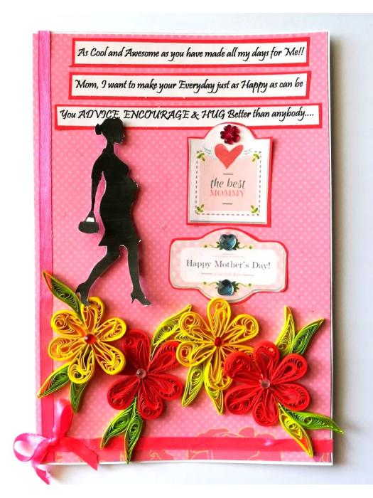 Mothers Day Quilled Flowers handmade Card image
