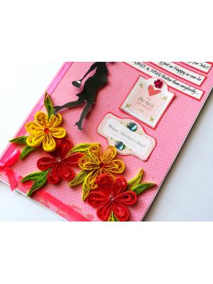 Mothers Day Quilled Flowers handmade Card Mothers Day Quilled Flowers handmade Card