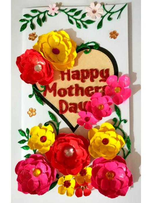 Sparkling Handmade Floral Mother Card