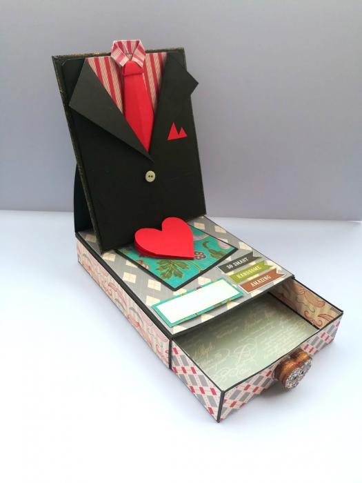 Men Card With Drawer Gift Greeting 