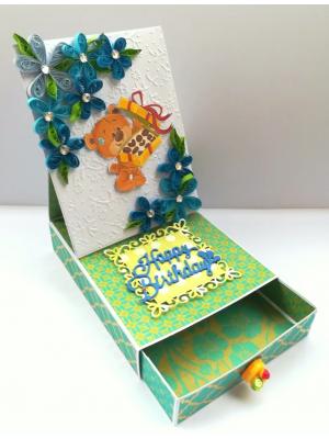 Card With Drawer Gift Greeting Card - D 14 Card With Drawer Gift Greeting Card - D 14
