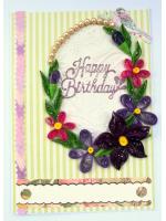 Purple Themed Quilled Greeting Card