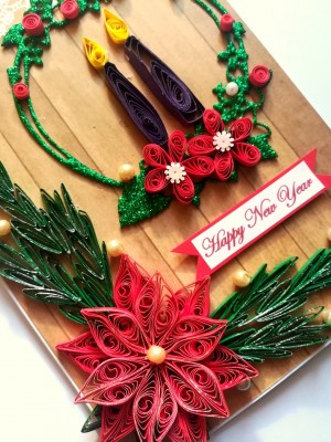 Sparkling Quilled New Year Greeting Card -NY4 Sparkling Quilled New Year Greeting Card -NY4