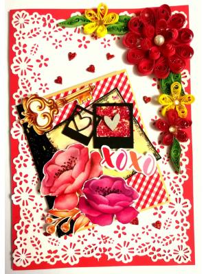 Valentine handmade Card With Beautiful picture tag Valentine handmade Card With Beautiful picture tag