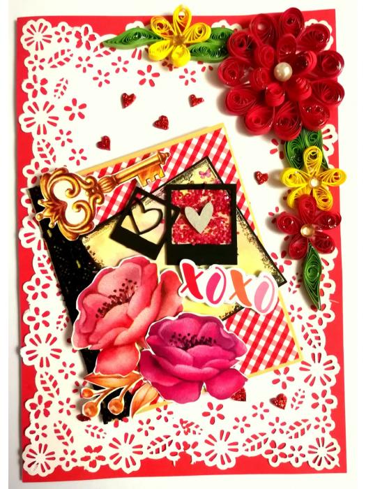 Valentine handmade Card With Beautiful picture tag image