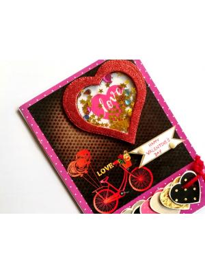 Love Hearty Shaker Handmade Greeting Card