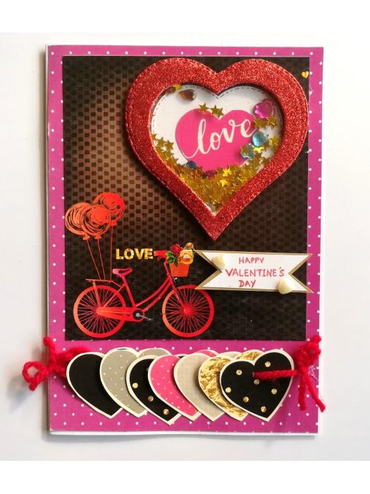 Love Hearty Shaker Handmade Greeting Card image