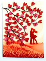 Love Quilled Tree Couple Print Greeting Card