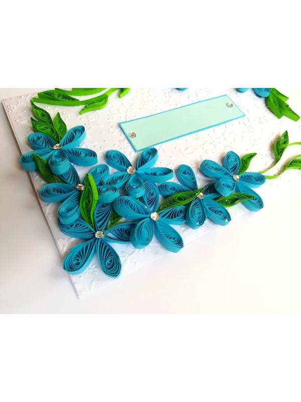 All Blues Quilled Corner Greeting Card image