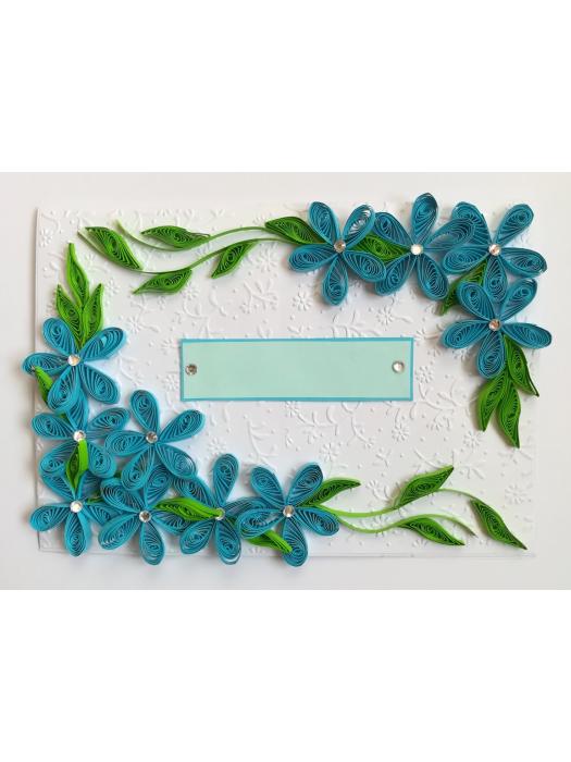 All Blues Quilled Corner Greeting Card image