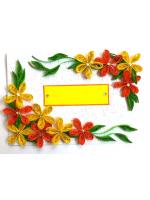 Yellow and Orange Quilled Corner Greeting Card