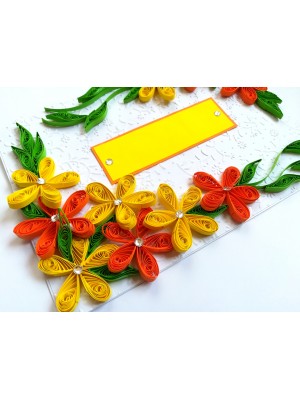 Yellow and Orange Quilled Corner Greeting Card Yellow and Orange Quilled Corner Greeting Card