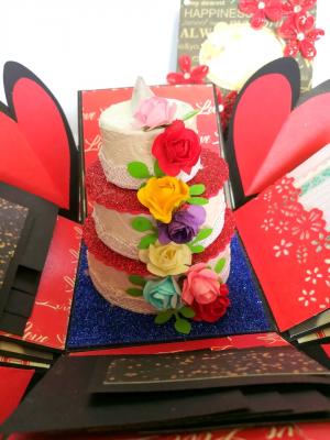 Love Explosion Box With Battery Light Cake Love Explosion Box With Battery Light Cake