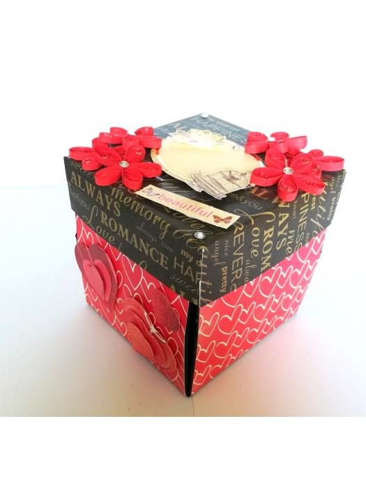 Love Explosion Box With Battery Light Cake image