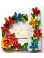 Multicolor Flowers Mini Scrapbook Greeting Card