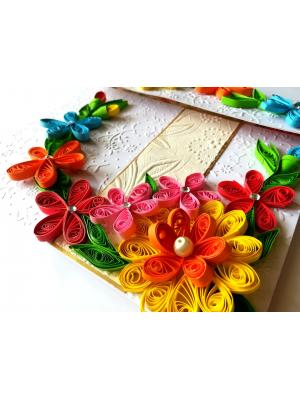 Multicolor Flowers Mini Scrapbook Greeting Card Multicolor Flowers Mini Scrapbook Greeting Card
