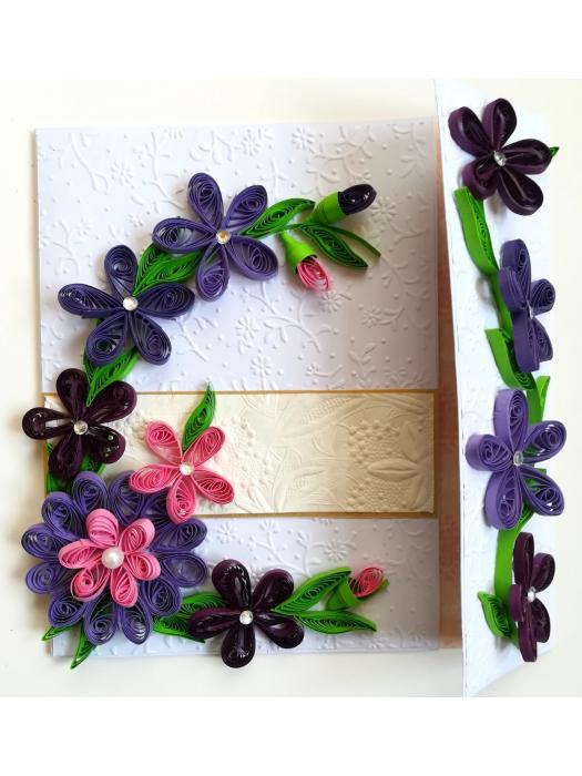 Purple Themed Mini Scrapbook Greeting Card