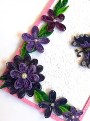 Purple Themed Corner With Butterfly Greeting Card Purple Themed Corner With Butterfly Greeting Card