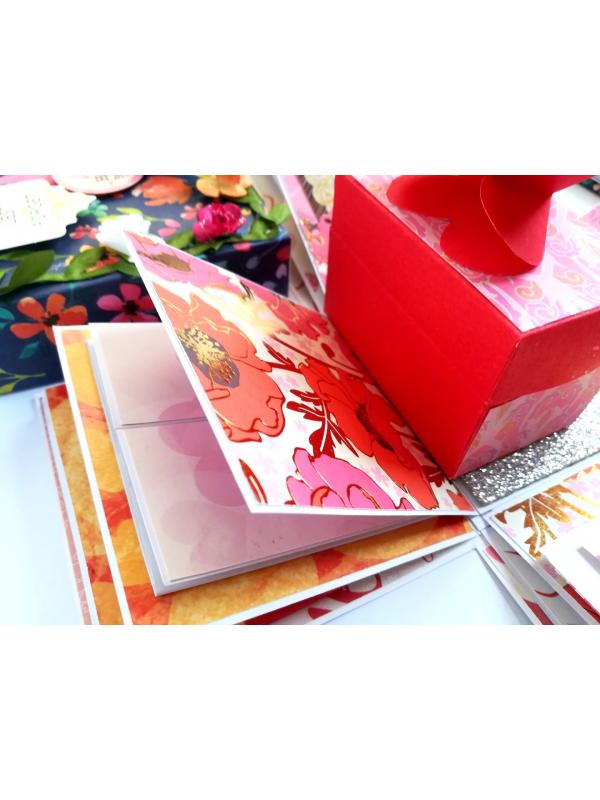Love and Birthday Explosion Box with box and a mini booklet