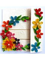 Multicolor Flowers Mini Scrapbook Greeting Card