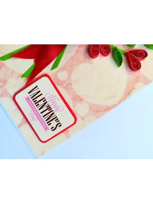 Love Hearts Valentine Day Bouquet Card Handmade