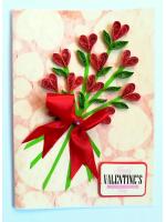 Love Hearts Valentine Day Bouquet Card Handmade