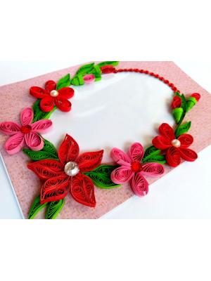 Red Themed Photo Frame Greeting Card