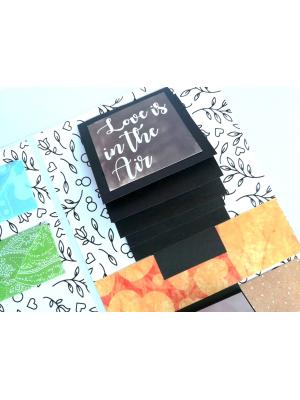 Hot air Balloon Handmade Flowers Mini Scrapbook Greeting Card