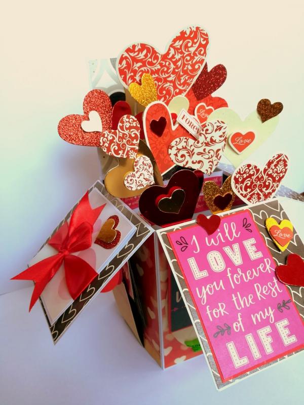 Valentine Card In A Box Pop up Handmade Gift