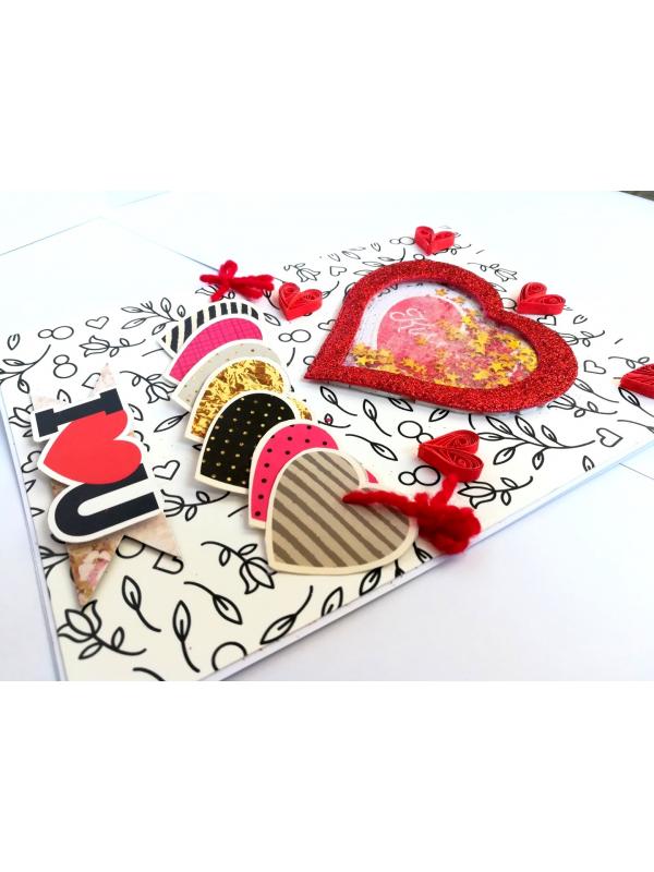 Valentine Hearty Shaker Handmade Greeting Card image