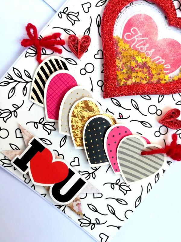 Valentine Hearty Shaker Handmade Greeting Card
