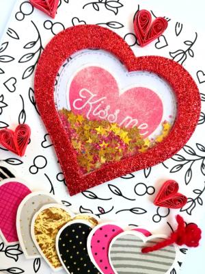 Valentine Hearty Shaker Handmade Greeting Card