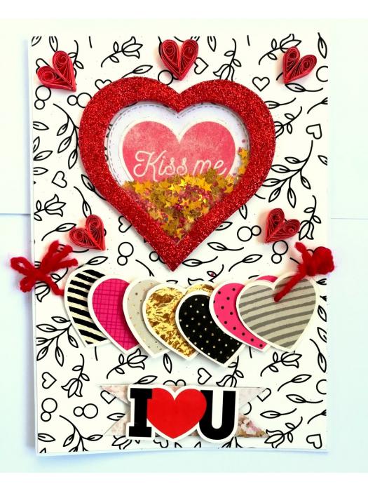 Valentine Hearty Shaker Handmade Greeting Card